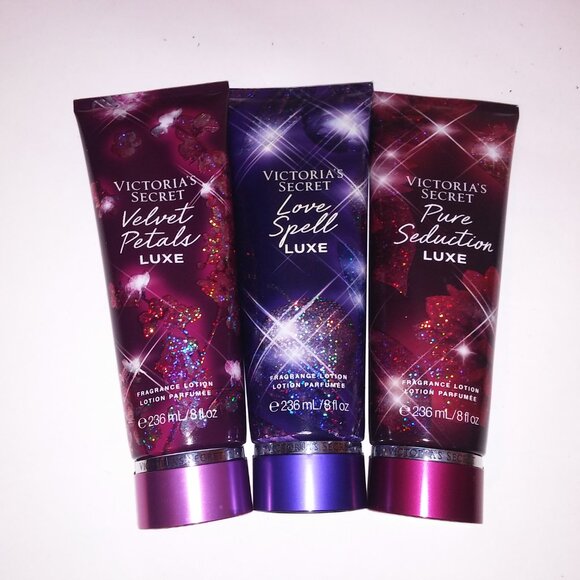 Set of 3 Victoria Secret Fragrance Body Lotion Luxe Love Spell Velvet Petals Pur - Picture 2 of 8